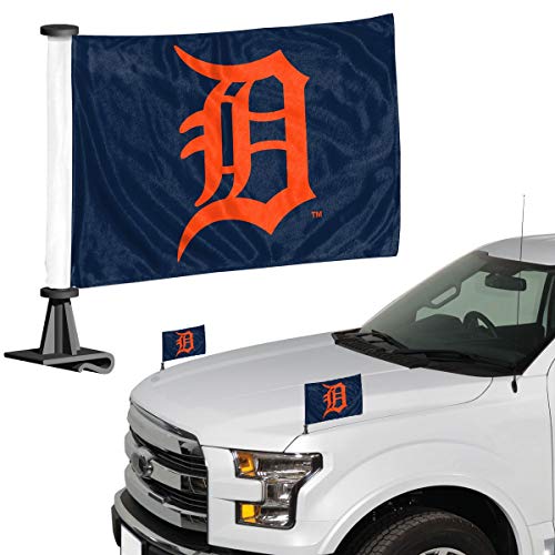 Fanmats 61843 Detroit Tigers Ambassador Car Flags - 2 Pack Mini Auto Flags, 4In X 6In, Perfect For Hood Or Trunk #TOP18