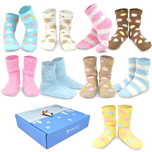 TeeHee Winter Holiday Cozy Fuzzy Fluffy Fun Slipper Socks 9-Pair