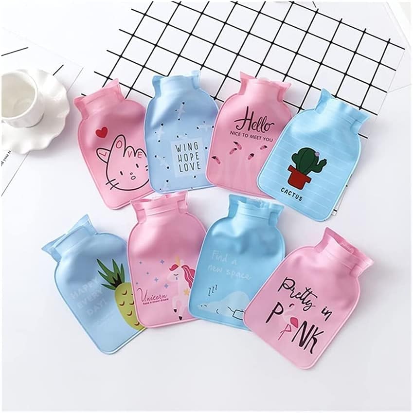 Hot Water Bottle, Winter Cute Warmer Bags Mini Hot Water Bottle Cartoon Hand Wamrer Water-Filling Hot Water Bag for Women Warm Warming Bag (Color : Random Style 1) (Color : Random Style 1)