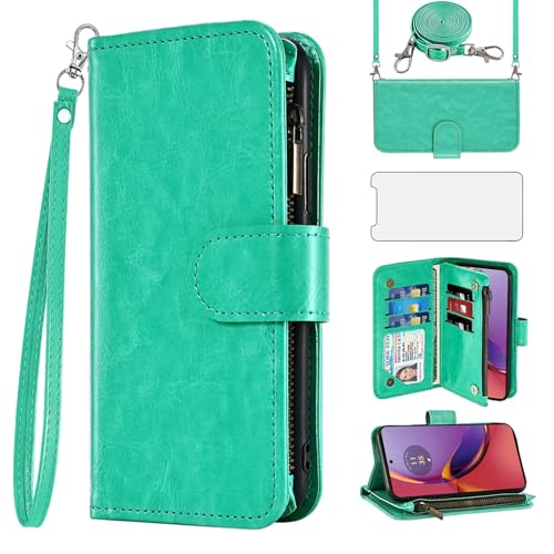 Coque Motorola Moto G84 5G portefeuille à fermeture éclair