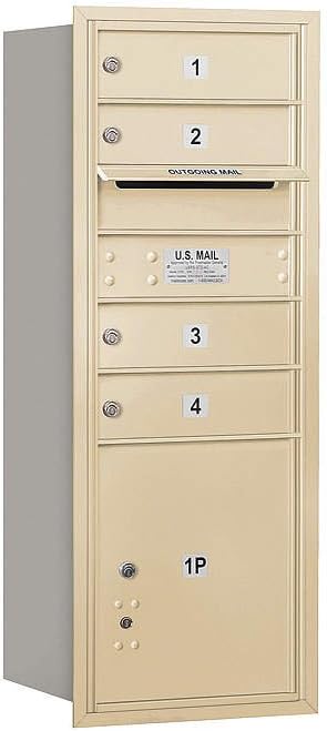 Salsbury Industries 3710SA-04SRP 4C Horizontal Mailbox, Sandstone