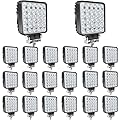 SAN YOUNG LED Work Lights for Truck Tractor, 4 Inch 75W 7000lm 12V 24V Waterproof Light Pods Square Spot Pods Lights ATV UTV RV RZR Golf Cart Boat, 20PCS
