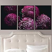 3 Piece Framed Canvas Wall Art Purple Blossom Canvas Prints Home Artwork Decoration for Living Room,Bedroom - 16