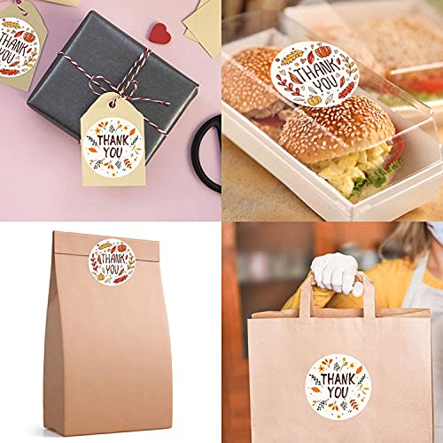 500Pcs Thanksgiving Decoration Stickers For Kids 1 Inch Round Kraft Fall Leaf Thank You Label Stickers Colorful Pumpkin Labels Self Adhesive Designs For Thanksgiving Party Parade Gift Bag Decorations #TOP2