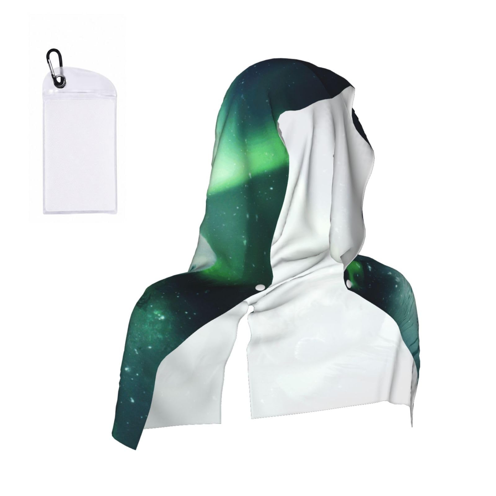ZYJHYY Northern Lights Polar Bear Print Unisex Swimming Towel Practical Camping Towel Skin-Friendly Cooling Towel For Workout Training