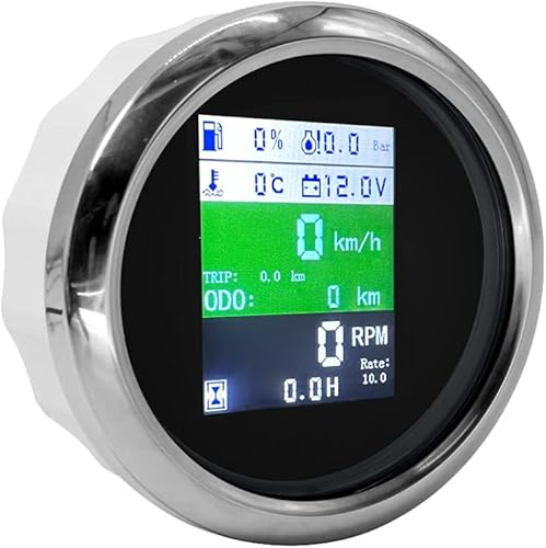 Miniatura 2 de ELING 3 38 pulgadas, 6 en 1, multifuncional, ajustable, GPS, tacómetro, voltímetro, presión de aceite, nivel de combustible, medidor de temperatura