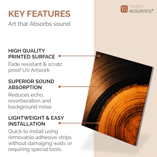 Image of Timber Acoustics Acoustic Art Wall Panels for Music Studio, 48 inchx32 inch PET Felt Sound Absorbing & Noise Reduction Panels for Wall, Acoustic Panels for Music Studio, (Vinyl Wood Fusion, Set of 6)