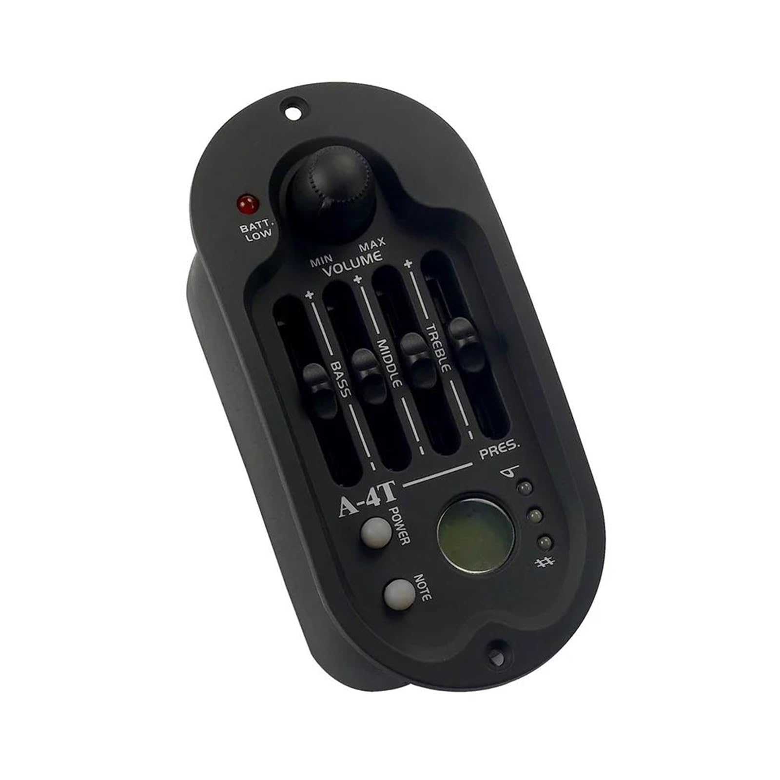 Preamplificatore per chitarra acustica ovale con equalizzatore a quattro bande e accordatore digitale rotondo Pickup Chitarra Acustica