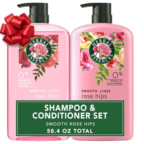 Herbal Essences Shampoo & Conditioner Set, Smooth Collection, Paraben-Free, Color-Safe, with Rose Hips & Vitamin E, 29.2 Fl Oz Each, 2-Pack