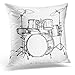 Egoa Funda de cojín Music of Drum Kit Rock Funda de Almohada Decorativa Tamaño Cuadrado 45X45cm Decoración para el hogar Funda de cojín para sofá