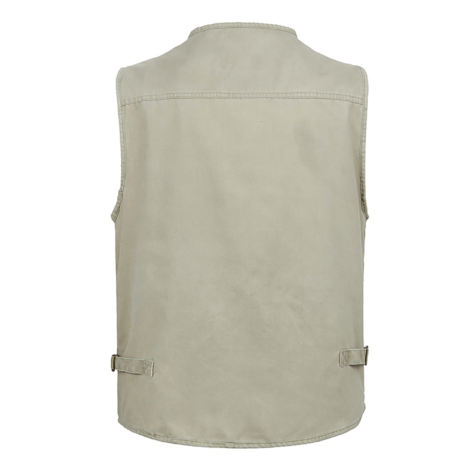 Hombres Chaleco de Pesca Respirable Secado Rápido Sin Mangas Chaleco Exterior Senderismo Fotografía Multibolsillos Chaleco(Size:4XL,Color:Beige)