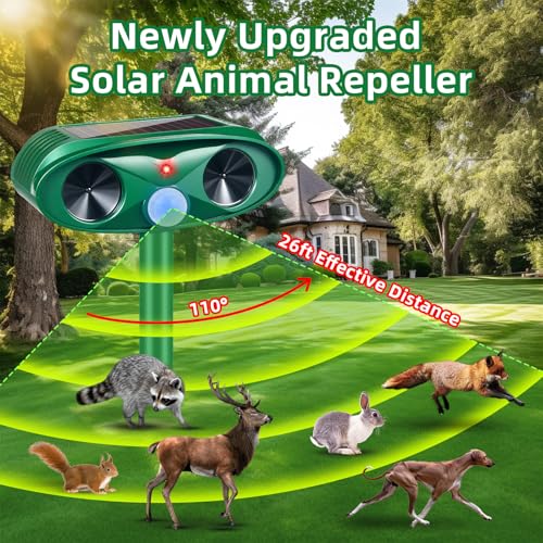 image for Lycxbfjia 4 Pack 2025 Solar Ultrasonic Repellent Outdoor Cat Squirrel 