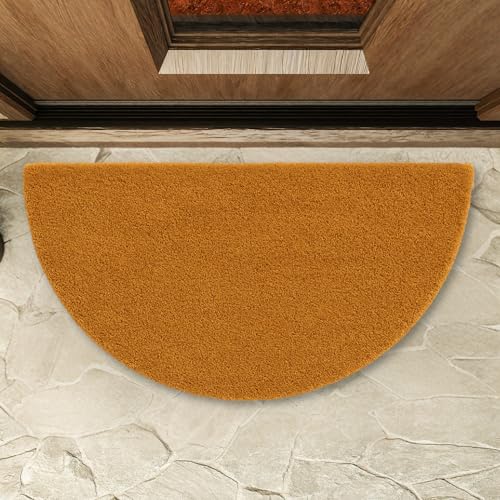 Felpudo de coco, Alfombra de entrada de casa, Felpudo ecológico de fibra de coco, Alfombrilla de entrada, Tapete de bienvenida, 100% Coco, Naturales sostenibles, Semicircular, 40 x 70 cm