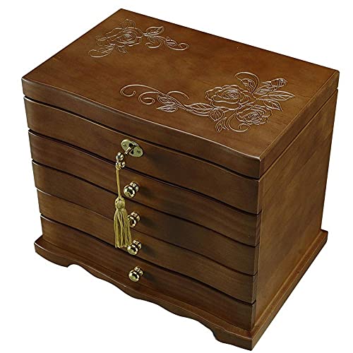 Boîte à bijoux en bois avec miroir HMJGDHX | Sublimez votre coiffeuse et vos rituels beauté