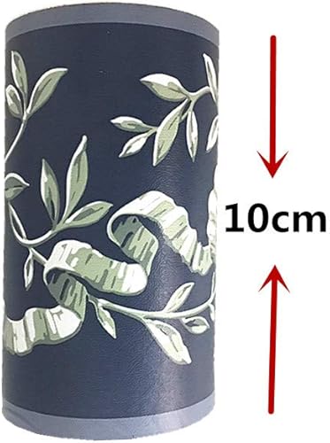 Miniatura 5 de Simplemuji - Papel tapiz autoadhesivo de 32.8 ft (32.8 ft), diseño floral azul, borde decorativo para el hogar, techo, para baño, sala de estar,