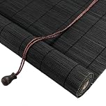 Made To Measure Black Blinds Bamboo Blinds For Windows Natural Roman Roller Shades Privacy Curtain Handwoven Easy To Install Suitable For Indoor Outdoor Garden Patio