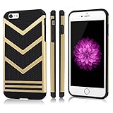 iPhone 6s Plus Case, iPhone 6 Plus case - MoMoCity Anti-slip Shock Absorption Cover Dual-Layer PC + TPU Case for iPhone 6 Plus& 6s Plus 5.5 inch Black & Gold