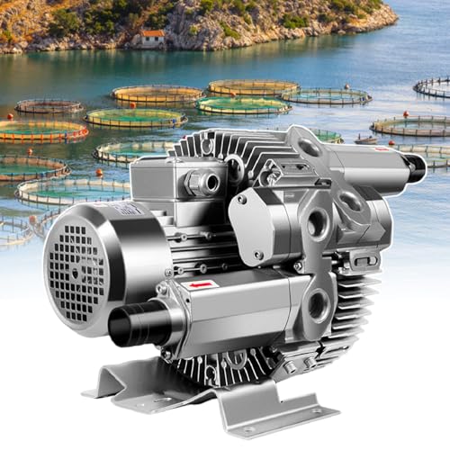 XEEAOFE Ventilador Regenerativo Industrial, Soplador de Anillo Vortex de Alta Presión, para Piscinas, Jacuzzi, SPA, Fertilizante, Bomba de Aire, Bomba Soplante, 550/850/1100W 220V/550W