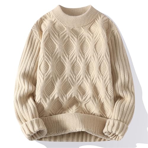 Autumn Winter Knitted Sweaters for Men Casual Knitting Clothing O Neck Pullovers Mens Warm Solid Color Sweater4