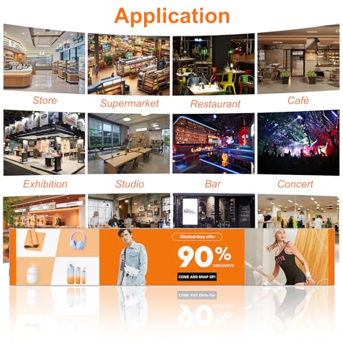 Image of LEDLightsWorld P1.86 LED Digital Signage Bar Display, 37.8 inch x 6.3 inch Full Color Programmable Scrolling LED Message Board with App Control, Commercial Advertising Screen for Store Windows, Retail Shops, Restaurants