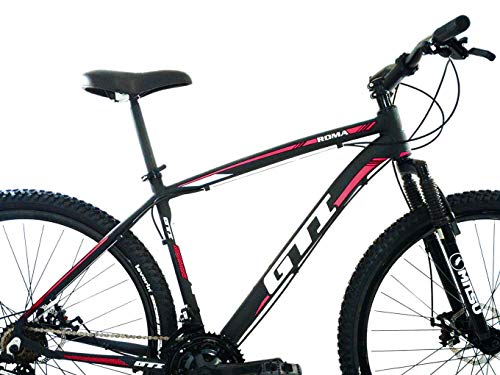 Bicicleta Aro 29 GTI Roma 21v Freio a Disco Preto Vermelho 15