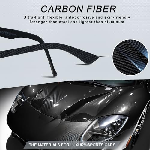 Carbon Fiber Sunglasses for Men Polarized Ultralight Classic Square Sun Glasses Driving Fishing Golf3
