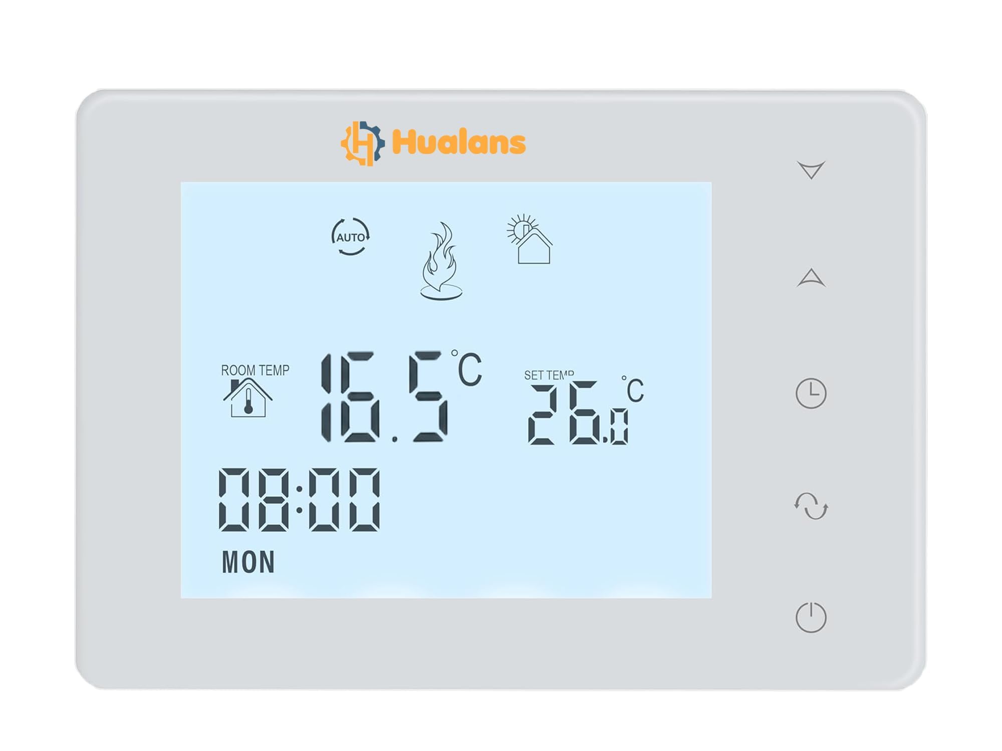 Termostato de Caldera de Gas a Pilas, Termostato Ambiente de Pared programable de 2 Hilos, Cronotermostato semanal Digital (Pilas excluidas)