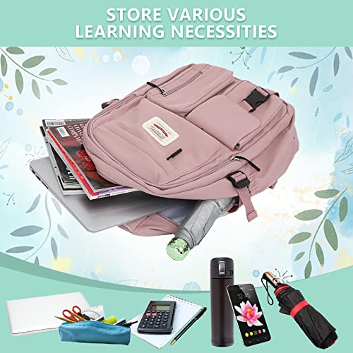 Rcrirth Bookbags For Teen Girls | Backpacks For Middle School Girls - Girls Backpacks For Middle School - School Backpack For Teens Girls | Lightweight - Pink #TOP5