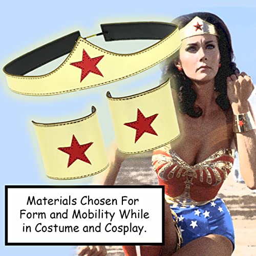 Bioworld JS5K6PDCO Wonder Woman Cuff And Tiara Adult Cosplay Costume Set Gold thumb #4