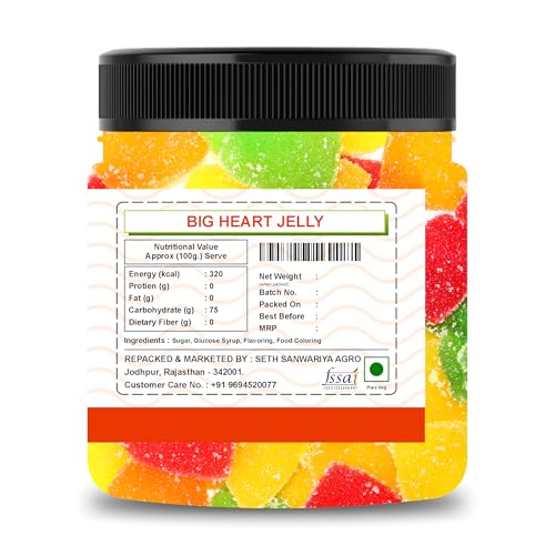 Seasonal Kart Assorted Jelly Collection Traditional Indian jelly Sweets – Variety Pack (400 gram, Big Heart Jelly) - Image 2 thumbnail