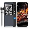 Smart Bluetooth Wireless Meat Thermometer, Real-Time Monitoring Control Digital Thermometer with Smart App, 2 Meat Probes IP67 Waterproof High Accuracy Perfect for BBQ, Oven, Grill & Smoker