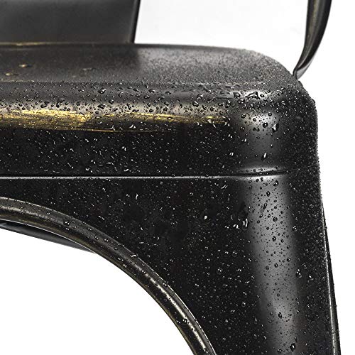Image of Furmax Metal Dining Chair Indoor Outdoor Use Stackable Chic Side Classic Trattoria Metal Chairs Set of 4 for Kitchen, Dining Room, Bistro and Cafe (Gold Black)