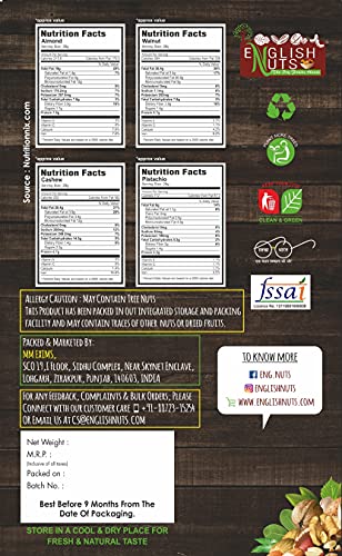 Image of ENGLISH NUTS-THE DRY FRUITS HOUSE Blackjack Efficient Quarter Walnut Kernels 1 Kg Without Shell Akroth Giri Brown (250 Grams x 4) Nitrogen Vacuum Packed