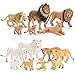 THINKBAY 15PCS Lion Toys Figurines Pride, African Jungle Animals Lion Family, Realistic Zoo Animal Toys, Preschool Toy Birthday Gift Cake Toppers for Kids Boys Girls