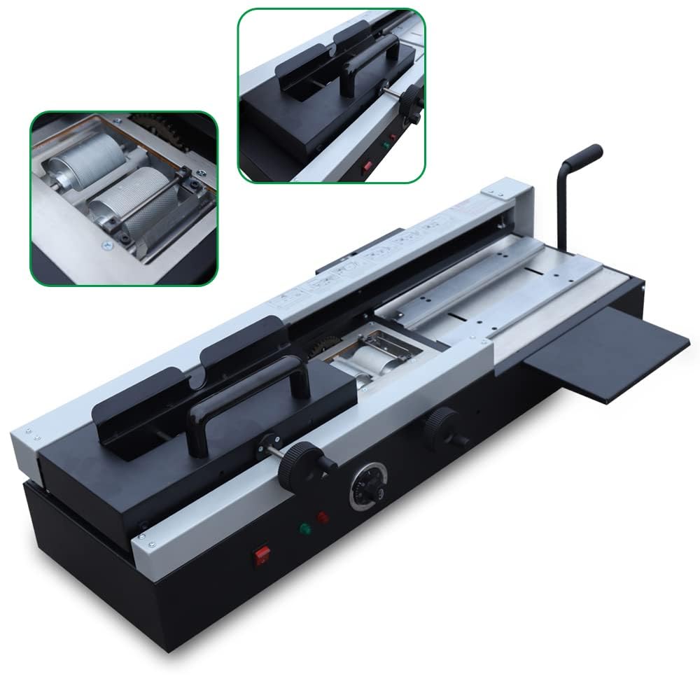 Encuadernadora de sobremesa A4 con Cola termofusible: 1200 W, Capacidad de encuadernación de 4 cm, 220 V, inalámbrica, Ideal para encuadernación Profesional de Documentos y Libros.