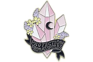 Witchy Protection Pin: Enamel Moon Amulet for Courage and Confidence