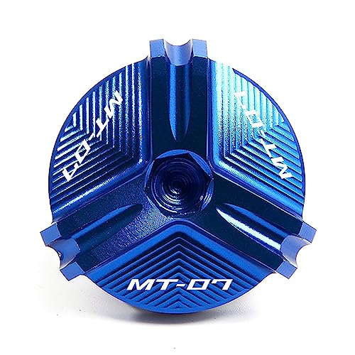 Motorradzubehör CNC-Öleinfüllkappe Motorsteckerabdeckung passend für Yamaha MT07 MT-07 Tracer 7 700 gt FZ07 XSR700 2014-2021 2022 2023 2024 2025 MT 07 zubehör (Blau)