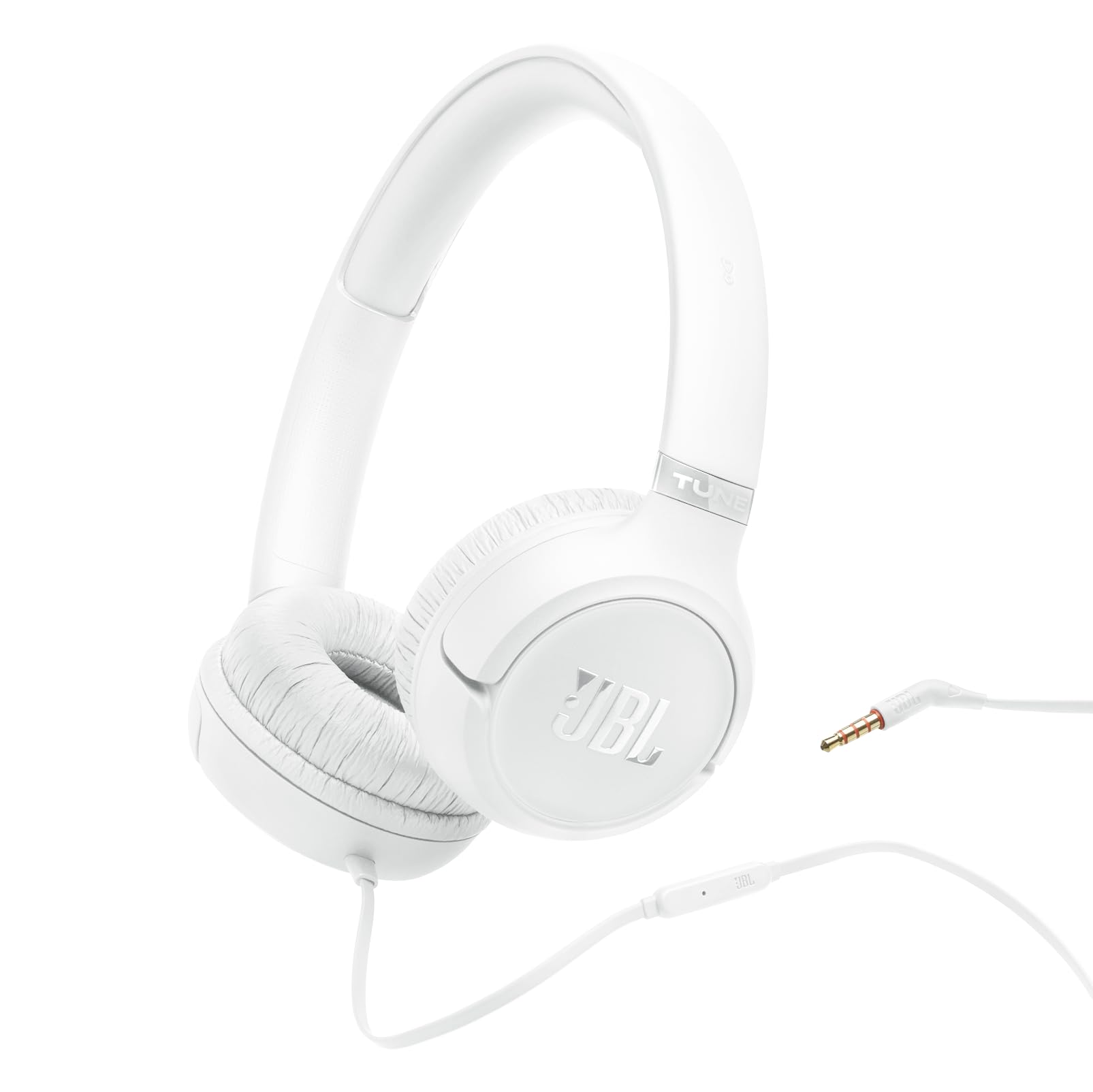 JBL Tune 530, Kabelgebundene On-Ear-Kopfhörer, Weiß | Mikrofon, JBL Pure Bass Sound, EQ-Voreinstellungen, Faltbarem Design und Verwicklungsfreiem Kabel