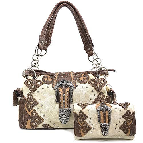 Image of Zelris Western Women Conceal Carry Buckle Handbag Wallet Set