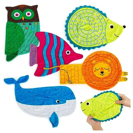 5 Pcs Marble Maze Mat Sensory Fidget Stress Relief Calming Toys, Sensory Mat Tactile Sensory Toys for Kids Teens Autism School Classroom Home Supplies Reduce Anxiety Mindfulness Maze - Animal