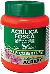 Tinta Acrílica Fosca - Nature Colors Acrilex 250 ml Vermelho Fogo - 507