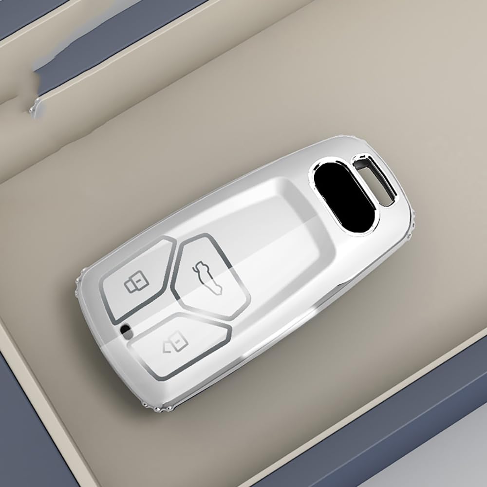 KUNIO Car Key Fob Cover fit for Audi A4 B9 S4 RS4 A3 A5 F5 S5 RS5 A6 A7 C8 A8 S8 2017-2022 Key Cover TPU Key Case Key Cover Key Case A White - Image 4
