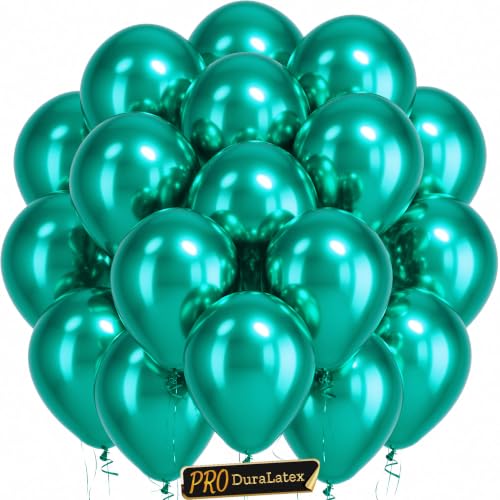 Image of Bezente Pro Duralatex Metallic Green Extra-Thick Balloons 120 Pack 10 inch