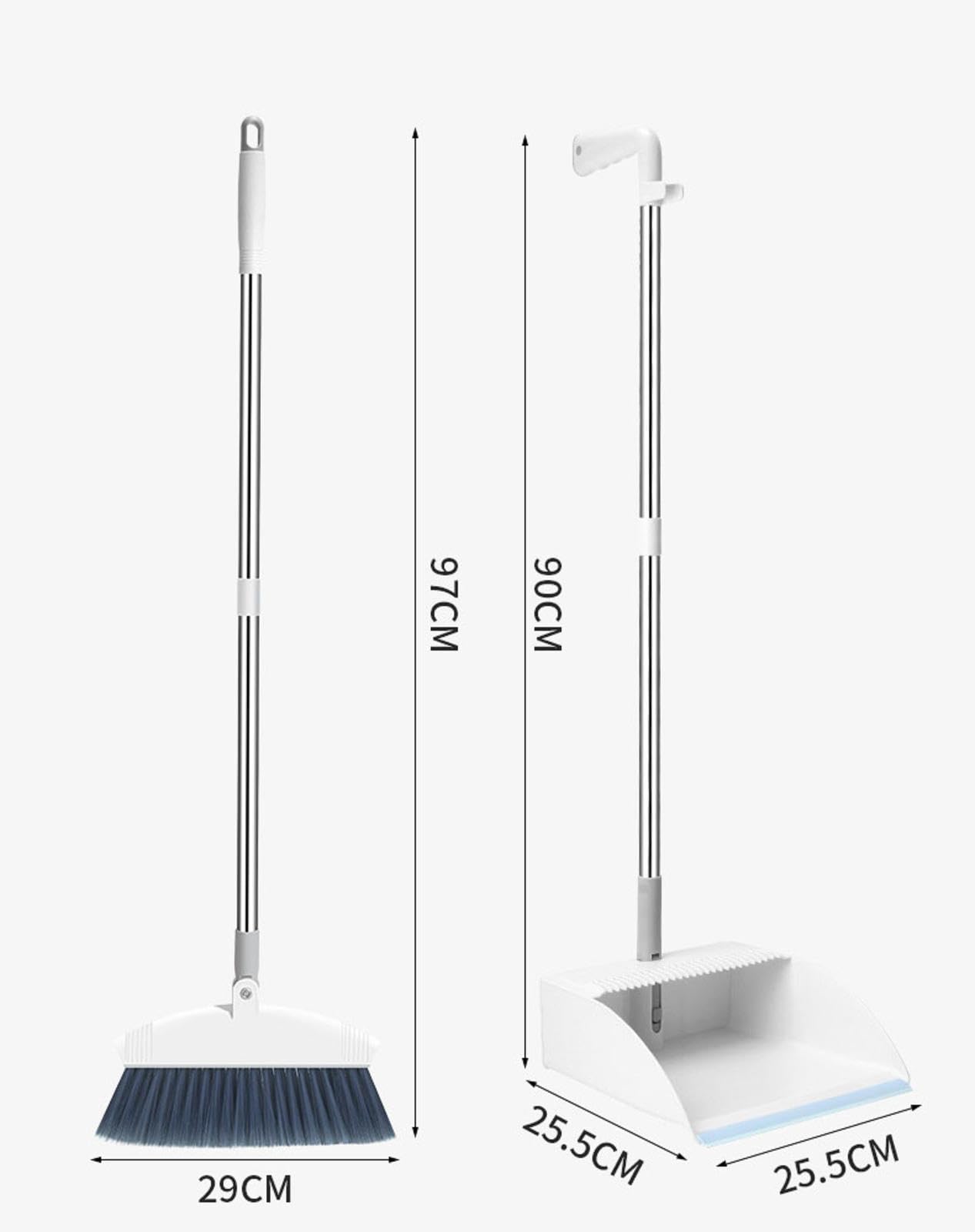 NIBHZ Set Scopa e Scopa, Scopa per La Casa con Set Combinato Scopa e Paletta Verticale, Scopa per Interni per Cucina