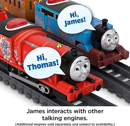 Thomas & Friends Talking James, Battery Powered Motorized Toy Train Engine With Character Sounds And Phrases For Preschool Kids 3 Years And Up #TOP2