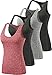vislivin Sport Tank Top Damen Tanktops Racerback Top Yoga Ärmelloses Shirts - 4er Pack Schwarz/Grau/Schwarz/Weinrot S