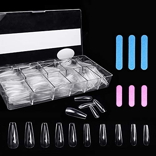 Clear Coffin Nails Acrylic Nails Coffin Nails Tips Coffin Nails Full Cover Fake Nails Ballerina Nails 500PCS
