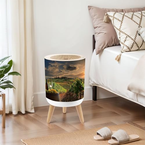 Caneca de basura pequeña con tapa, 1.8 galones miniatura 2
