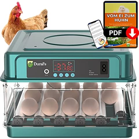 Dural's | Brutmaschine Vollautomatisch | Automatischer Temperatur und Wende-Eierbrutkasten Cover