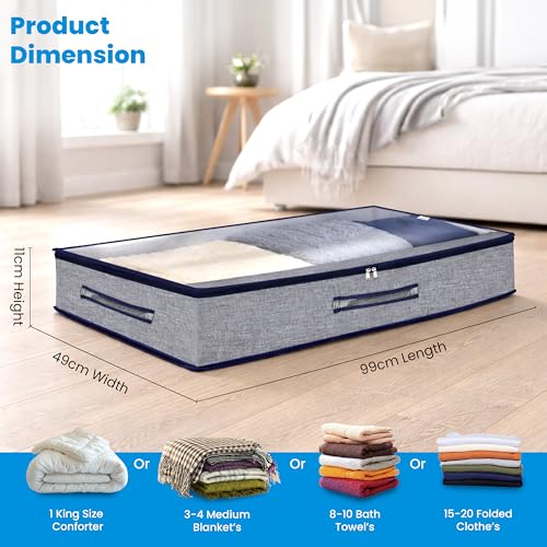 Image of Storite 2 Pack 53 L Foldable Underbed Storage Bag - Blankets Clothes